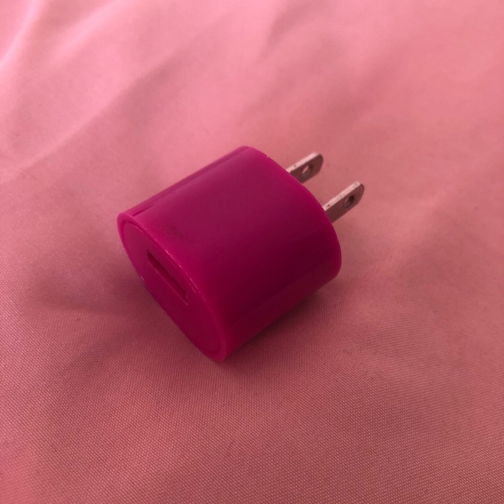 Pink USB power adapter